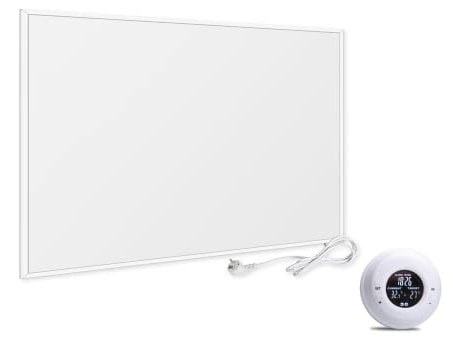 VIESTA® Infrarot Wandheizung mit Thermostat [FERNBEDIENUNG + WIFI STEUERUNG] – Infrarotheizung Wandmontage Heizkörper – Carbon Crystal Infrarot Paneel App steuerbar – (Modell TH20 Funk - 300W)