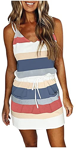 AMhomely Women's Long A-Line Off Shoulder Dress - Floral Summer Beach Cocktail Party Dress - Knee Length - Blue XL