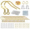 Gold Earring Hooks 80 PCS/40 Pairs, Ear Wires Fish Hooks, 240pcs Hypo-allergenic Jewelry Findings Parts with Jump Rings and Clear Silicone Earring Backs Stoppers for DIY Jewelry Making (14K Gold)
