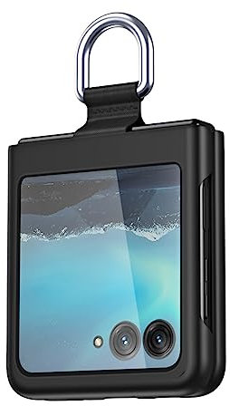 BORYA Cover per Motorola Razr 40 Ultra, Ultra Sottile Antiurto Premium Silicone Duro PC Custodia, Pieghevole Antigraffio Setoso Opaco Case con Anello 360°, Nero