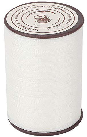 Tiiyee Filo Cerato, Cordoncino Cerato Cucire Pelle da 0,45 Mm Riparazione Scarpe Rilegatura Libri Fai Corda Piatta Progetti Cucitura Poliestere Rivestito Bracciali Impiegh Per Artigianale (Bianco)