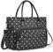 HSHRISH LunchTaschen Damen,Kühltasche für Damen Erwachsene mit verstellbarem Schulterriemen und Flaschenhalter,Frauen LunchTasche für Arbeit,Picknick, Camping,Strand schwarze&weiße Flecken