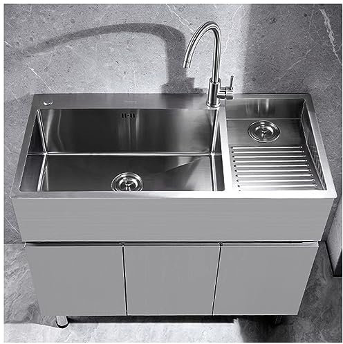 Bagno Lavandino Lavanderia Lavandino Grande 304 In Acciaio Inox Lavandino Singola Ciotola Con Lavabo Con Rubinetto Big Bend E Componente Di Drenaggio