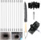 14 Stk Kaminbürste Stange Set, Kanalentlüftungs Reinigungs set,Bürste für Schornstein Ofenrohre mit 12 Flexible Nylonstangen 410 mm und 2 Bürstenköpfe,Reinigungsbürsten Kit für Kamin/Abwasserrohr