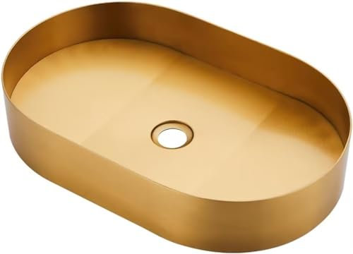 VISHUFASHION Fregaderos de Cocina Fregadero Dorado Fregadero de un Seno Bar Prep multifunción RV Fregadero Drop-In de Acero Inoxidable (Tamaño : 55x35x10cm)