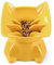 DNOYEUS Tilted Raised Slow Feeder for Cats & Small Dogs, Cute Elevated Cat Bowls and Dishes, Food Grade Porcelain Imitated Material, 3.5'' High, Yellow
