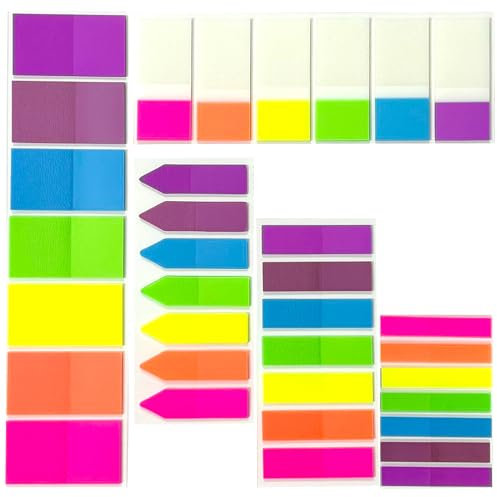 680 Stück Haftnotizen Klebezettel Set Seitenmarker Selbstklebend Notiz-Lesezeichen 5 Sätze Seitenmarkierungs-Index-Etiketten Index Tabs