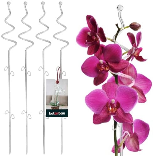 KOTARBAU® 4er Set Pflanzenstütze Transparent PVC 58 cm Spirale Blumenstütze Rankhilfe Zimmerpflanzen Blumenstütze Garten Orchideenstab Stützstab Pflanzen dekorative Pflanzenhalter Zimmerpflanzen