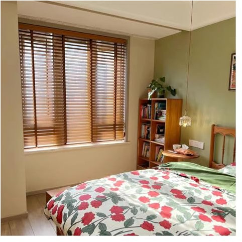 Bedroom Brown Wooden Venetian Blinds 180cm 170cm 160cm 150cm 140cm 120cm 100cm 90cm 80cm Wide, 50mm Slats Windows Horizontal Blinds with Tapes for Home Kitchen Office Living Room (Color : Brown, Siz