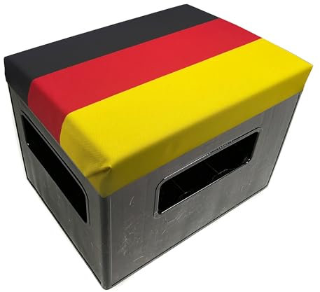 bierkasten-sitz Bierkastensitz Schwarz-Rot-Gold als gepolsterte Sitzauflage 20-er Kasten (40 x 30 cm) - Deutschland - Fußball - Kissen - Deutschlandfahne - Deutschlandflagge - Fanartikel, BKS-035-20