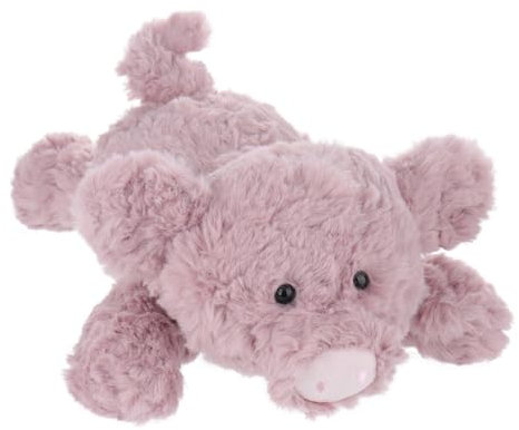 Apricot Lamb liegender Schwein Plüschtiere für Kinder, weiche niedliche Kuscheltier für Baby Mädchen und Jungen, Flauschige liegender Schwein Rosa 35 cm