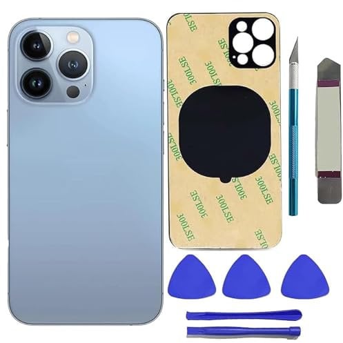 Anglepingping 13 Pro Back Glass Replacement for iPhone 13 Pro Rear Back Glass with Pre-Installed Adhesive and Tools(Sierra Blue)