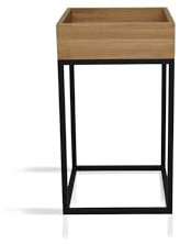 moebel-eins MEDU Blumensäule, Material Massivholz/Metall, Eiche geölt/schwarz