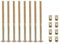 Juego de tuercas M6 x 110 mm para muebles, 8 piezas de acero al carbono, tornillo hexagonal con tuercas de barril para silla, muebles, cama