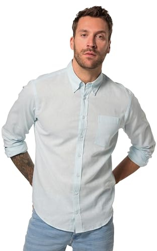 JP 1880 Herren Jp1880 Hemd, Langarm, Leinenmix, Buttondown-Kragen, Modern Fit, Bis 8 XL Hemd