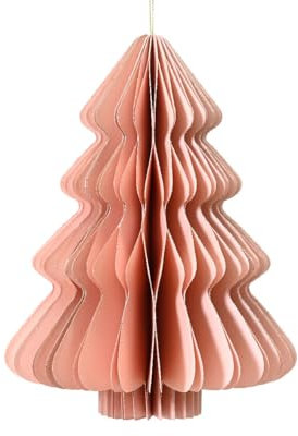 LS-LebenStil Papier Tannenbaum 20x15cm Rosa Stehend/Anhänger Deko Weihnachten Baumschmuck