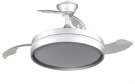ABRILA- Ventilador DC Mandarin Plata| Luz Regulable 3000-6000K | 72W | Aspas Desplegables | Mando a Distancia + Temporizador