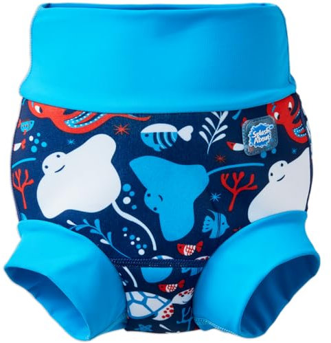 Splash About Baby & Toddler Happy Nappy Duo - Pannolino da Nuoto Riutilizzabile, con Fodera Argentata, sotto Il Mare, 0-3 Mesi