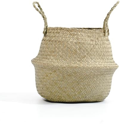Valyria Home - Cesto 32 cm - Maceta - Macetero para Plantas - Cesta de Mimbre - Decoracion para el Hogar