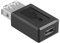 Lonrtesw Nero USB 2.0 Tipo A Femmina a Micro-USB B Femmina Adattatore Spina convertitore