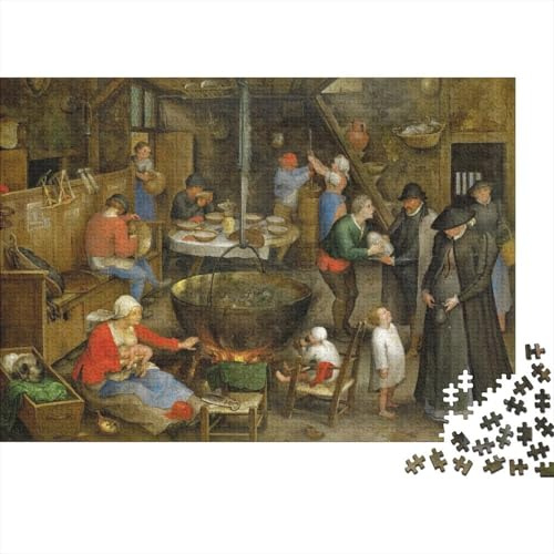 Pieter Bruegel der Ältere Holz Puzzle 1000 Teile Puzzles Für Erwachsene Lernspiel Herausforderungsspielzeug,Übung Für Den Geist, 1000 Teilige Puzzlespiel 1000 Pcs