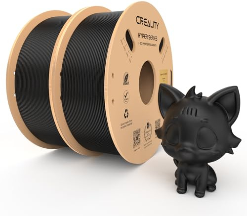 Creality Hyper PLA-Filament, Filament für 3D-Drucker 1,75 mm 2kg High Speed PLA 30-600 mm/s,Maßgenauigkeit +/- 0,02 mm, kompatibel mit den meisten 3D-Druckern,Schwarz