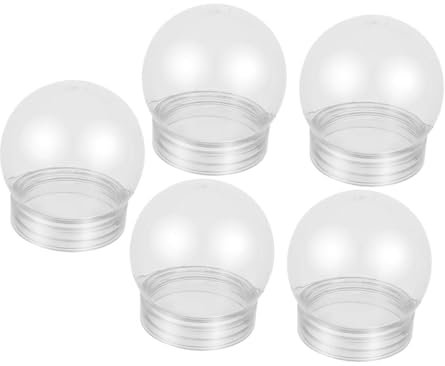 MUCKLILY 5 Stück Schneeball DIY-Schneekugeln für DIY Schneekugel DIY-Schneekugeln aus Kunststoff Foto-Schneekugel-Bastelarbeiten Schneekugelhandwerk Plastik Transparent