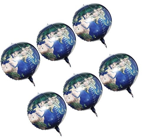 BESPORTBLE 6 Stück Erde Ballons Runde Aluminium Folie Ballons für Partydekorationen Planetenmuster 22 Zoll Langlebig für Geburtstagsfeiern und Themenpartys