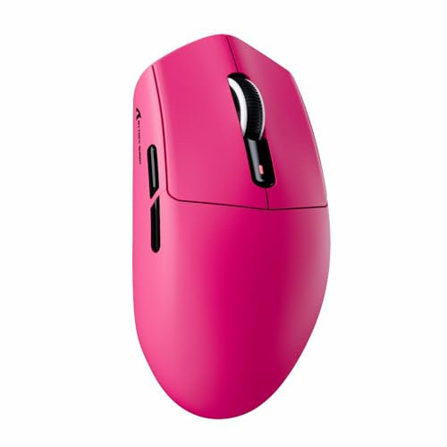 ATTACK SHARK G3 Mouse Gaming Wireless, 59g SUPERLIGHT, 25000 DPI, Sensore PixArt PAW3311, 80 Milioni di Click, Bluetooth/2.4G/USB-C Cablato, Batteria da 500mAh, per PC/Mac, Rosso Berry