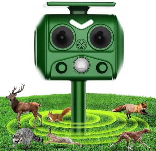 Repellente per Gatti, Dissuasori per Piccioni, 2025 Nuovo Ultrasuoni Solare Repeller per Piccioni,Uccelli,Cani,Topi,Volpi, Ultrasound per Animali