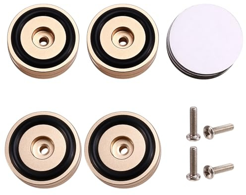 VIOPDER 4PCS HiFi Turntable Isolation Feet Stand Speakers Spikes Audio Pads, for Amplifier/Speaker/Turntable 40X15mm Gold