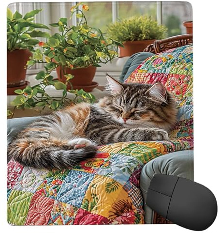 Tapis Souris de Jeu, Petit Tapis de Souris Gaming 50 x 25 cm épaisseur 3MM, Mouse Pad D'ordinateur Antidérapant et étanche avec Bords Bureau pour Jeux/Bureau/Maison/Cadeaux - (Canapé Chat) fr889