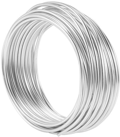 Flaroey 2 Piezas de Alambre de Aluminio de 3 Mm, Alambre de Plata Artesanal de 10 M para Hacer Joyas, Modelar Arcilla, BonsáI y Modelo