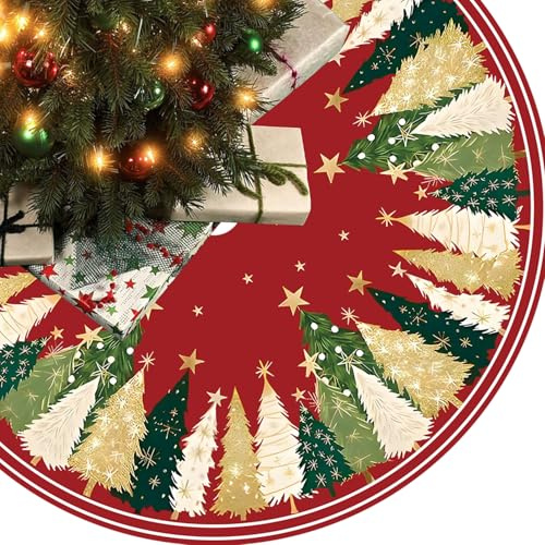 Weihnachtsbaum Decke Rock Weihnachtsbaumdecke Rund 120cm/47zoll Christbaumdecke Rund Tannenbaum Decke Baumdecke Weihnachtsbaum Unterlage,Weihnachtsbaumdecke Teppich für Christbaumschmuck(H)