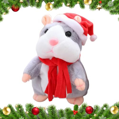 Talking Hamster Toy - Plush Interactive Toys Talking Hamster - Toys Repeats What You Say, Stuffed Animals Plush Toy For Girl Boy Birthday Christmas 5.91 Inches