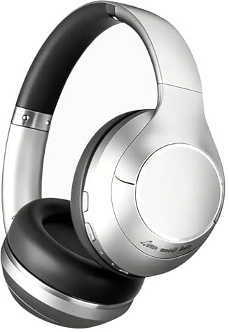 GiDaCom Cuffie Bluetooth 5.3 HiFi Senza Fili Over-Ear serie cromo con Microfono – Auricolari Sportivi Pieghevoli con Slot TF, Radio FM, Batteria 20h – Ideali per Gaming, Smartphone, PC (Cromo/nero)