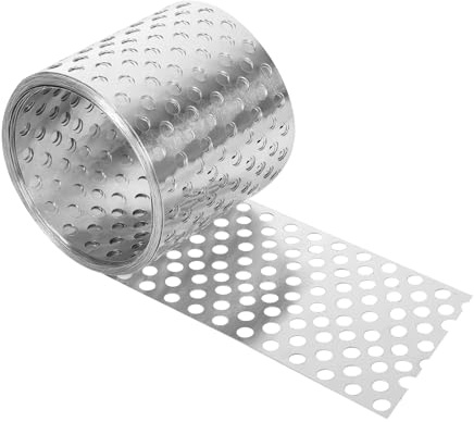 Aluminium grind 5 cm x 9,2 m, 6 mm hålplåt, ventilationsgaller i aluminium, fågelskyddsgaller för att förhindra fåglar, insekter och blad (silver, 5 cm x 9,2 m)