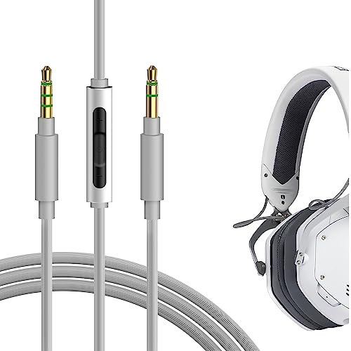 GEEKRIA 3.5mm Audio Cable with Mic Compatible with V-MODA Crossfade 3, LP, LP2, M-200, M-100, M-80, V-80, Replacement Stereo Cord with Inline Microphone and Volume Control (4ft / 1.2m)