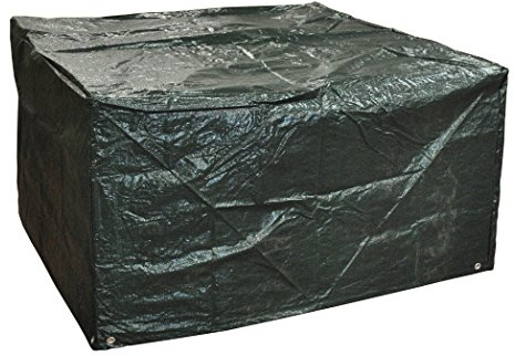 Selections Large 4 Seater Rattan Cube Garden Furniture Waterproof Cover in Green (1.35m)