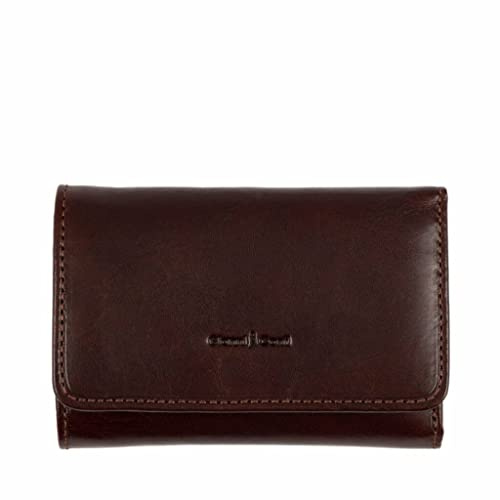 Gianni Conti Made in Italy Fine Italian Leather Small Womens Tan, Black Or Red Purse Wallet 908159 (Brown)