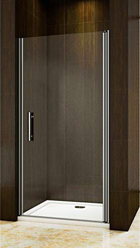 AICA Nischentür 80cm Duschtür Drehtür duschabtrennung NANO Glas 195cm