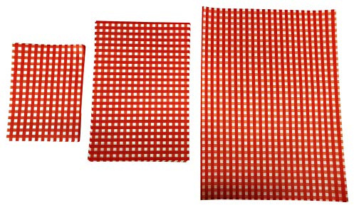 1000 x Medium Red Gingham Greaseproof Sheets, Food Basket Liners 235 x 161mm