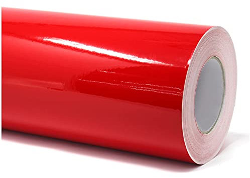 Finest Folia Film adhésif en PVC brillant pour meubles de cuisine - 63 cm de largeur du support (031 rouge, 5 mètres)