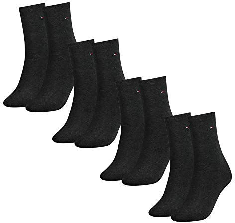 Tommy Hilfiger Damen Socken, Classic, Strümpfe, 8er Pack (Grau, 39-42 (8 Paar))