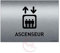 AUA SIGNALETIQUE - Plaque de porte Aluminium brossé imprimé AluSign - 210x150 mm - Double Face adhésif au dos (Ascenseur)