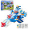 Super Wings Weltflugzeugträger-Set, Flugstation mit Düsenflugzeug Jett, verwandelbar von Flugzeug zu Roboter, Spielzeug für Kinder ab 3 Jahren