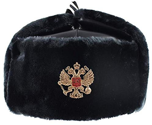 Russen Mütze Herren Sowjetisches Abzeichen Ushanka Männer Winter Bomber Hüte Pu Army Military Earflap Hat Russland Outdoor Schneekappen-Russian_Badge6