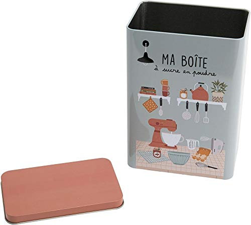 Amadeus Boîte à sucres en poudre en métal avec imprimés