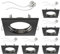 ledscom.de 6 Stück Deckeneinbaurahmen RIR Einbaurahmen schwarz matt eckig (LED/Halogen/MR16/50mm) inkl. GU5.3 Fassung