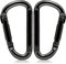 EZYA Carabiner Clip, 860lbs, 3 Iron Heavy Duty Carabiner, D Shape Hook - Hammocks, Camping, Hiking Accessories, Keychains, Caribiniers for Dog Leash, Yoga Swing, Gym etc, Black